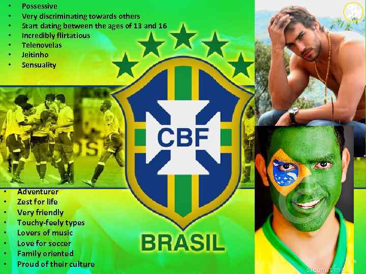  • • • • Possessive Very discriminating towards others Start dating between the