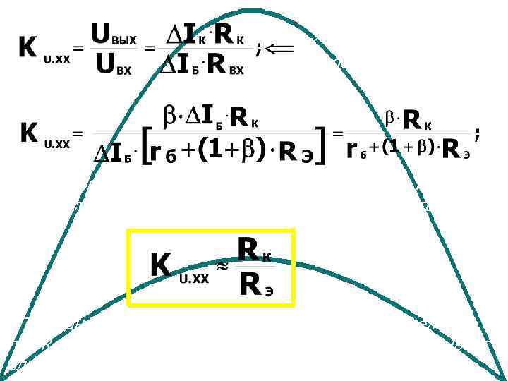 Здесь U ВЫХ = ΔI К · RК , т. к. R К верхним