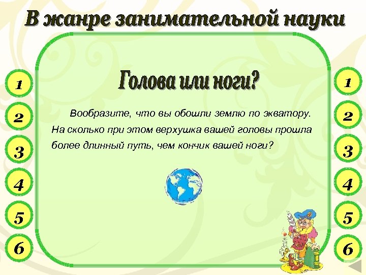 1 1 2 3 Вообразите, что вы обошли землю по экватору. На сколько при