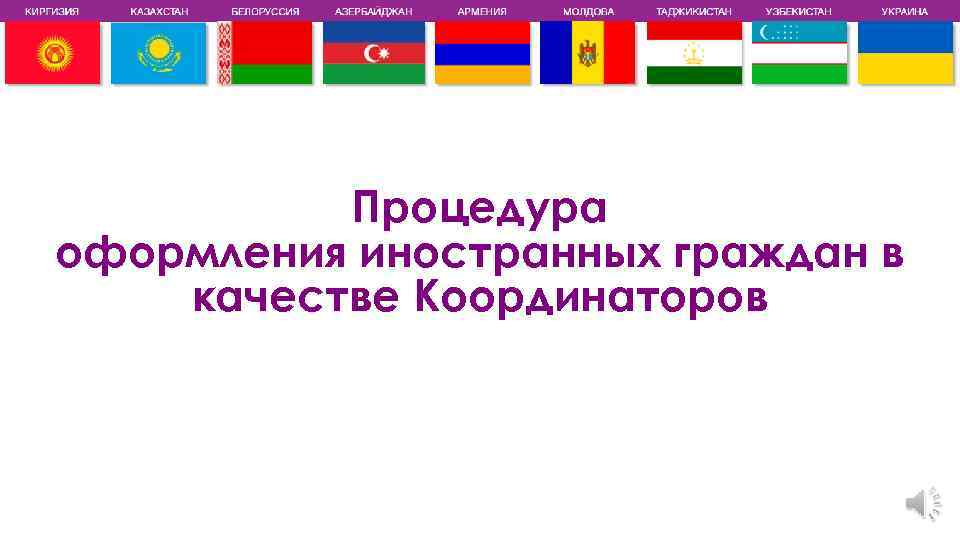 Процедура оформления иностранных граждан в качестве Координаторов 