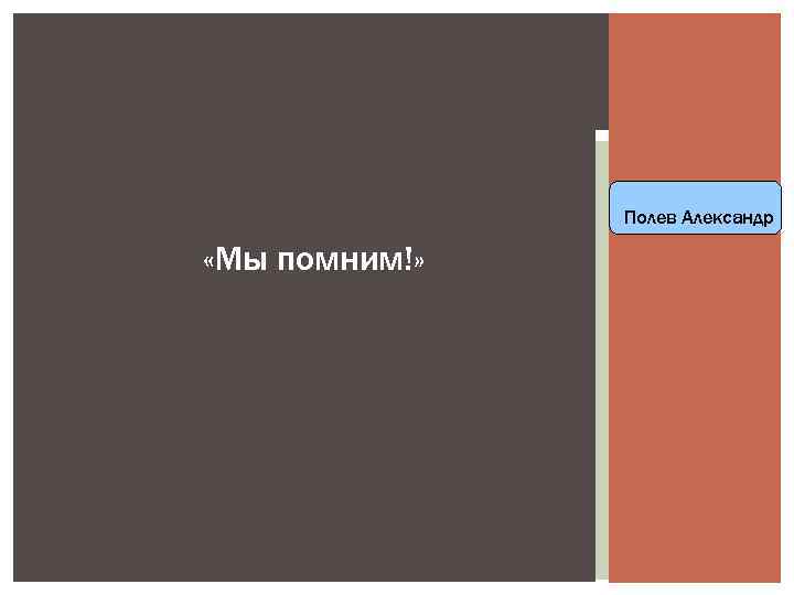 Образец Полев Александр подзаголовка «Мы помним!» 