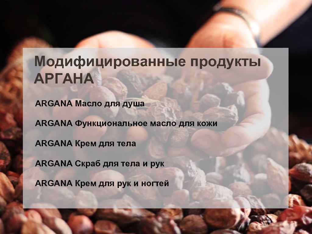 Модифицированные продукты АРГАНА ARGANA Масло для душа ARGANA Функциональное масло для кожи ARGANA Крем