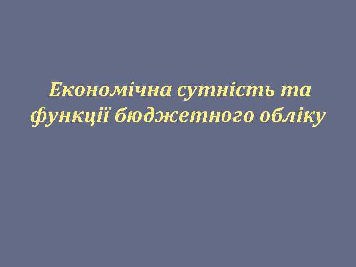  Економічна сутність та функції бюджетного обліку 