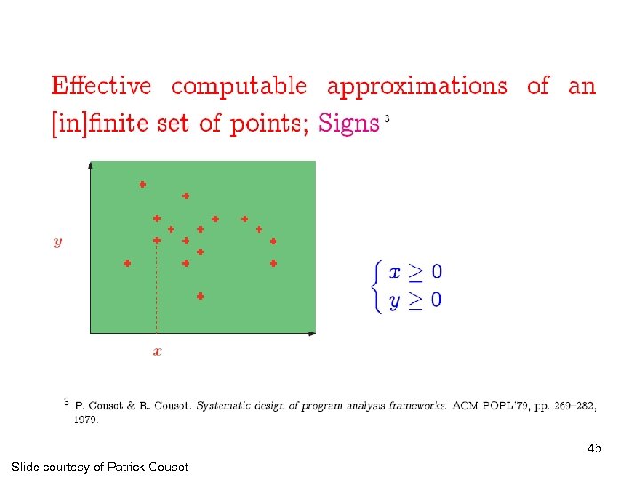 45 Slide courtesy of Patrick Cousot 