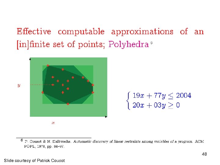 48 Slide courtesy of Patrick Cousot 