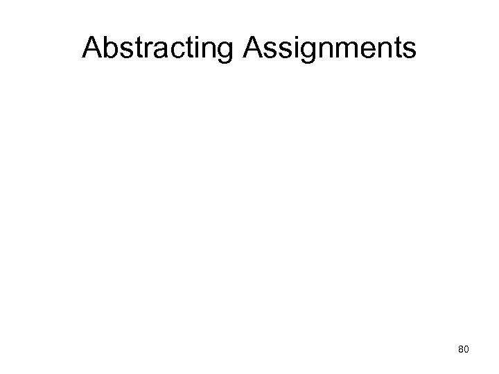 Abstracting Assignments 80 