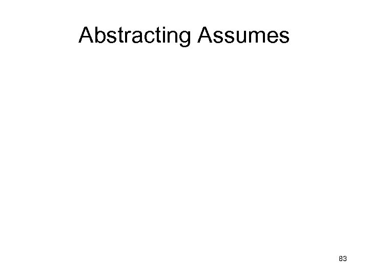 Abstracting Assumes 83 