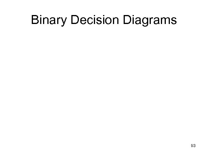 Binary Decision Diagrams 93 