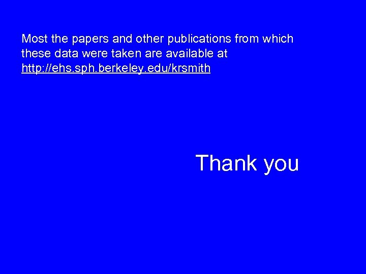 Most the papers and other publications from which these data were taken are available