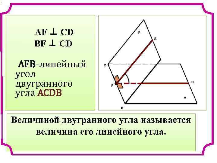 В прямом двугранном угле