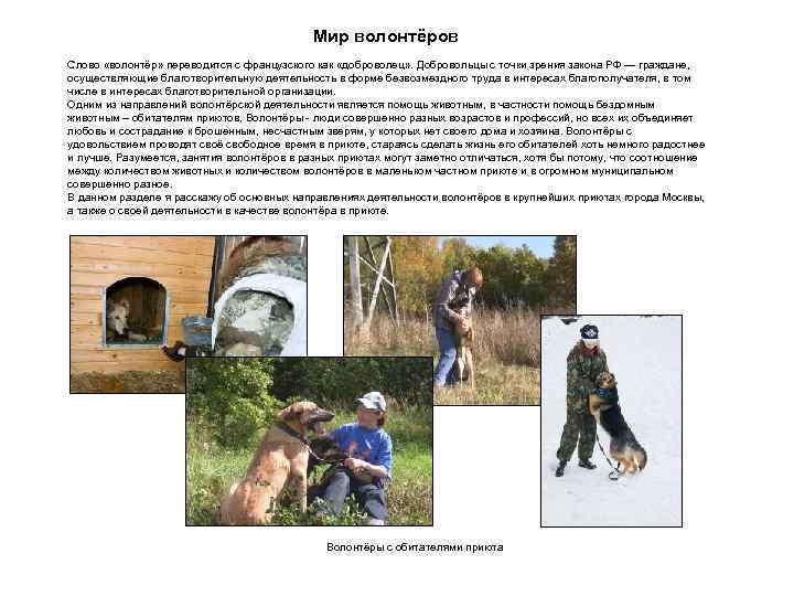 Мир волонтёров Слово «волонтёр» переводится с французского как «доброволец» . Добровольцы с точки зрения