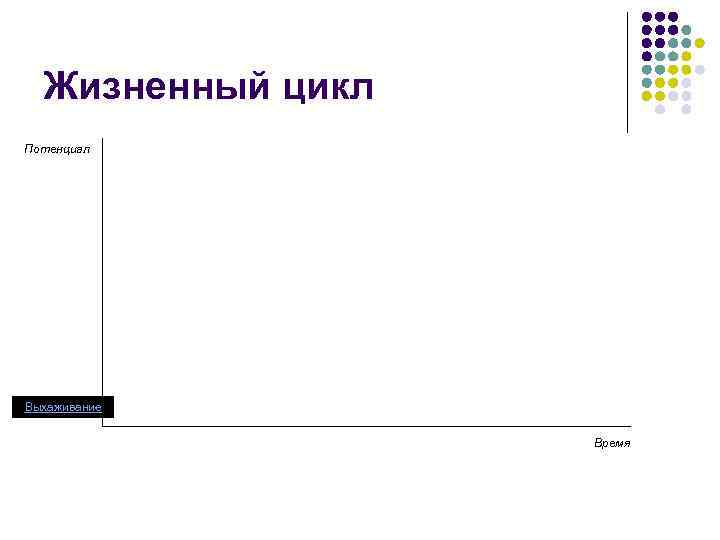 Жизненный цикл Потенциал Выхаживание Время 