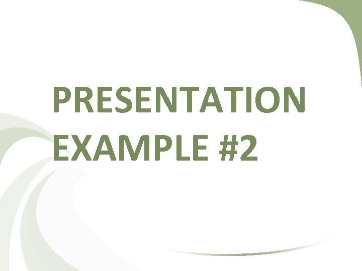 PRESENTATION EXAMPLE #2 