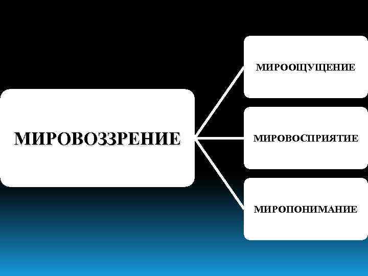 МИРООЩУЩЕНИЕ МИРОВОЗЗРЕНИЕ МИРОВОСПРИЯТИЕ МИРОПОНИМАНИЕ 