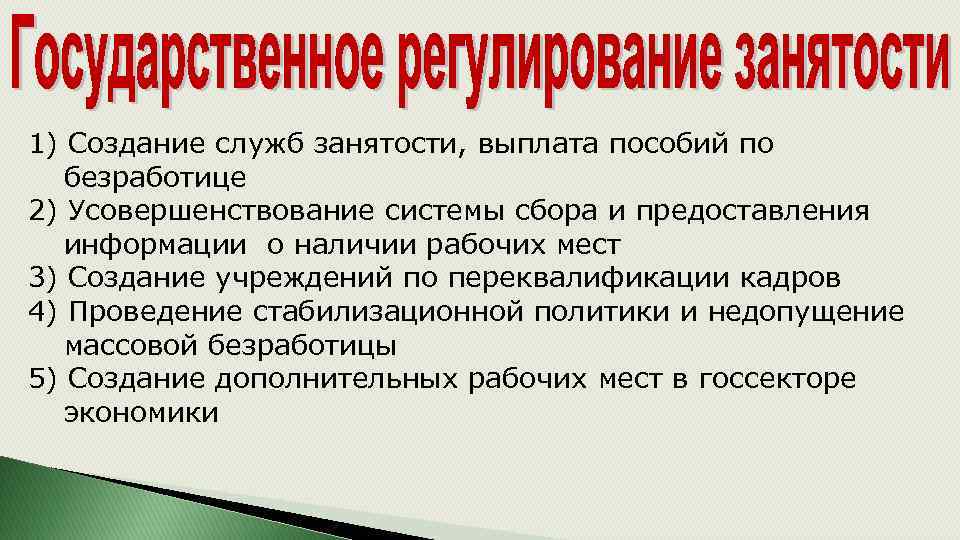 Служба занятости платит пособие по безработице. Создание служб занятости. Создание служб занятости выплата пособий по безработице. Гос политика в области занятости компенсации уволенным и безработным. Переориентация безработного 2.