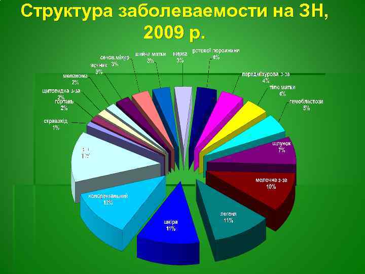 Структура заболеваемости на ЗН, 2009 р. 