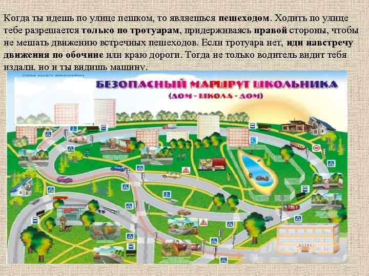 Когда ты идешь по улице пешком, то являешься пешеходом. Ходить по улице тебе разрешается