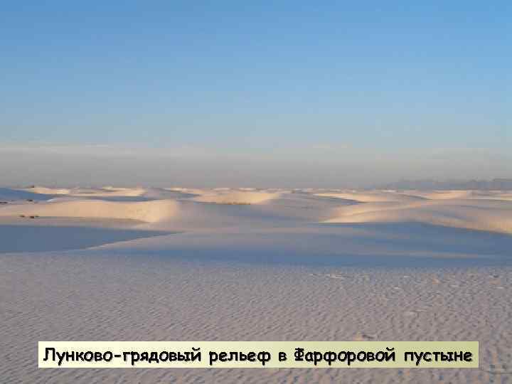 Лунково-грядовый рельеф в Фарфоровой пустыне 