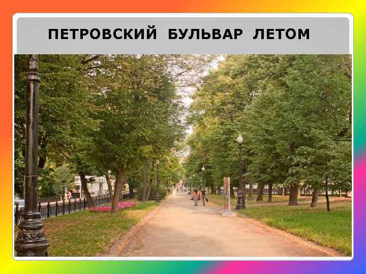 ПЕТРОВСКИЙ БУЛЬВАР ЛЕТОМ 