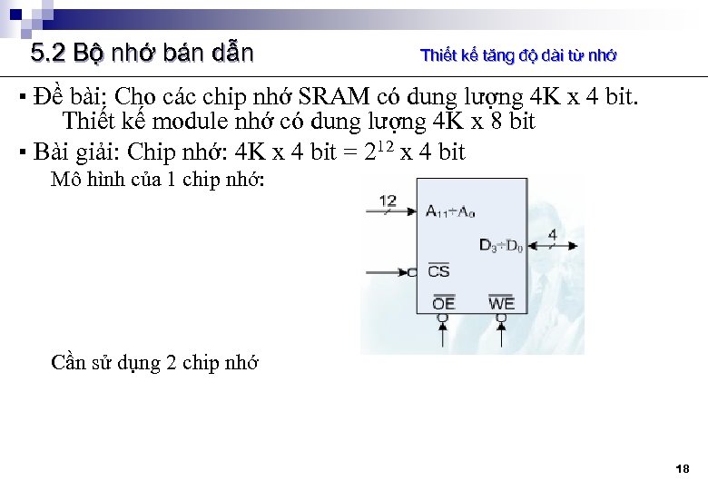 5. 2 Bộ nhớ bán dẫn Thiết kế tăng độ dài từ nhớ ▪