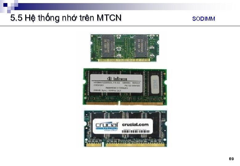 5. 5 Hệ thống nhớ trên MTCN SODIMM 69 