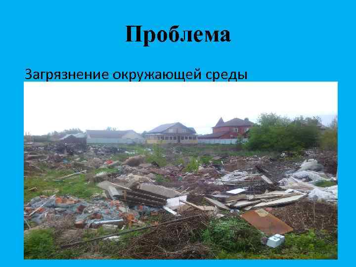 Проблема Загрязнение окружающей среды 