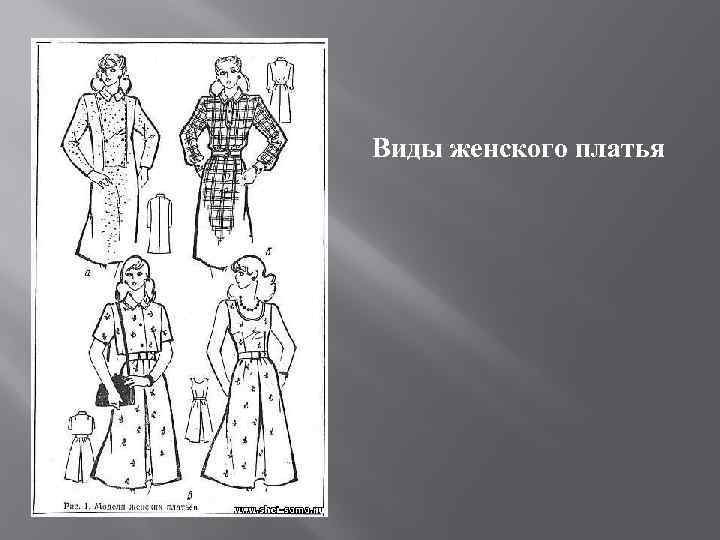 Виды женского платья 