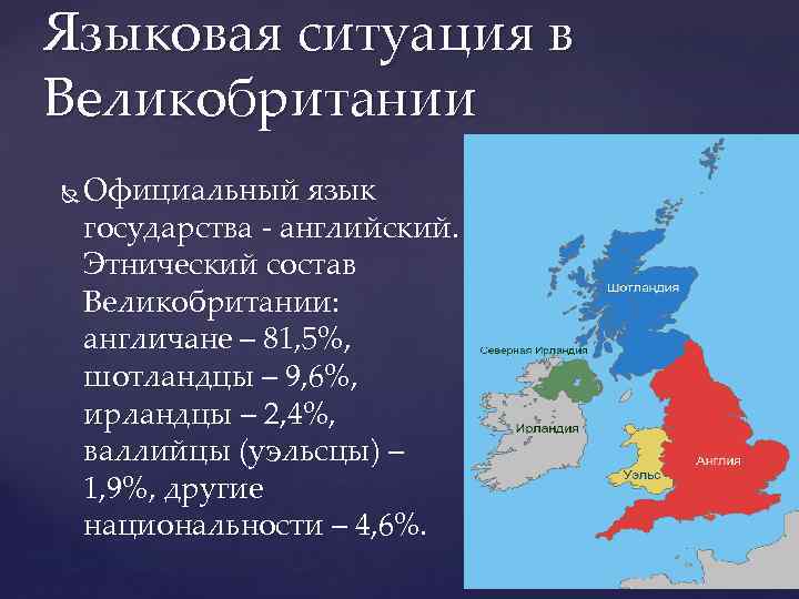 Состав великобритании входят