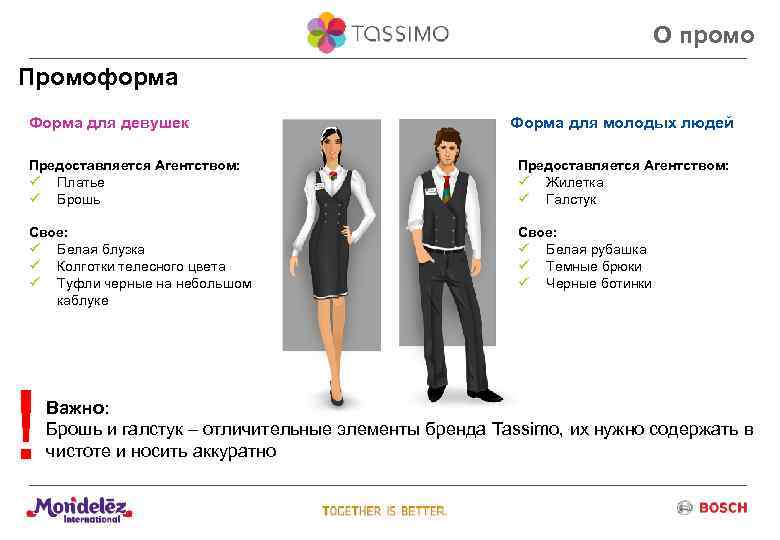 О промо Промоформа Форма для девушек Форма для молодых людей Предоставляется Агентством: ü Платье