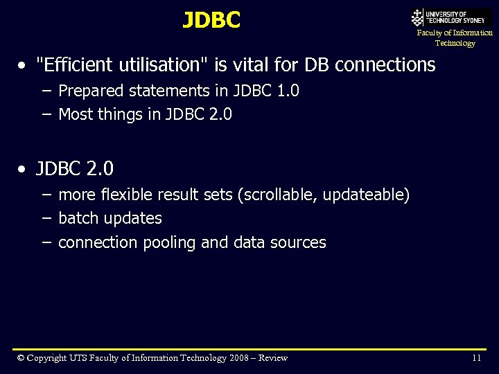 JDBC Faculty of Information Technology • 