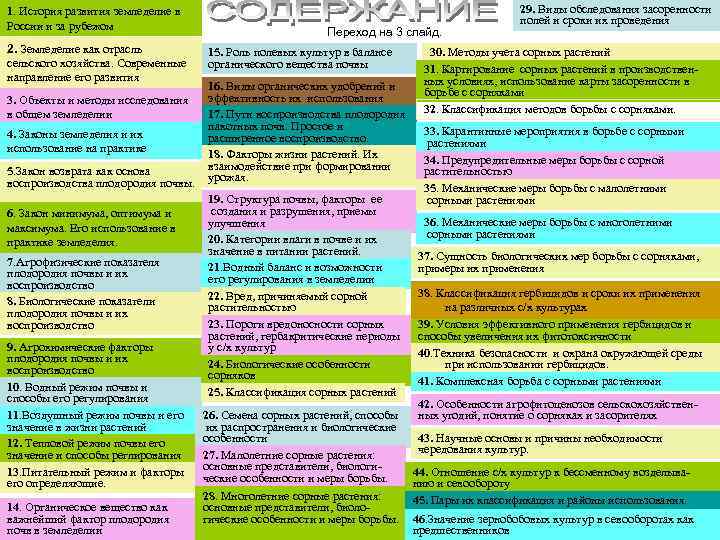 1. История развития земледелие в России и за рубежом 2. Земледелие как отрасль сельского