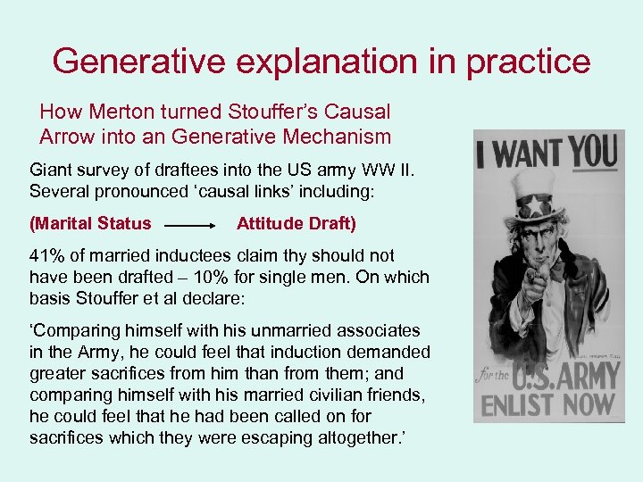 Generative explanation in practice How Merton turned Stouffer’s Causal Arrow into an Generative Mechanism