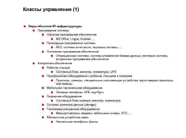 Классы управления (1) < Виды объектов ИТ-инфраструктуры < Программные системы < Офисное программное обеспечение