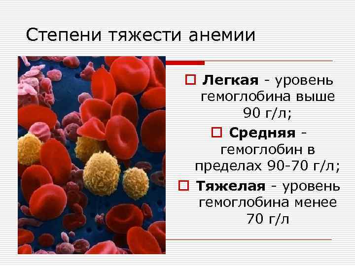 Степени тяжести анемии