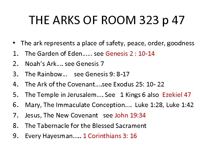 THE ARKS OF ROOM 323 p 47 • 1. 2. 3. 4. 5. 6.