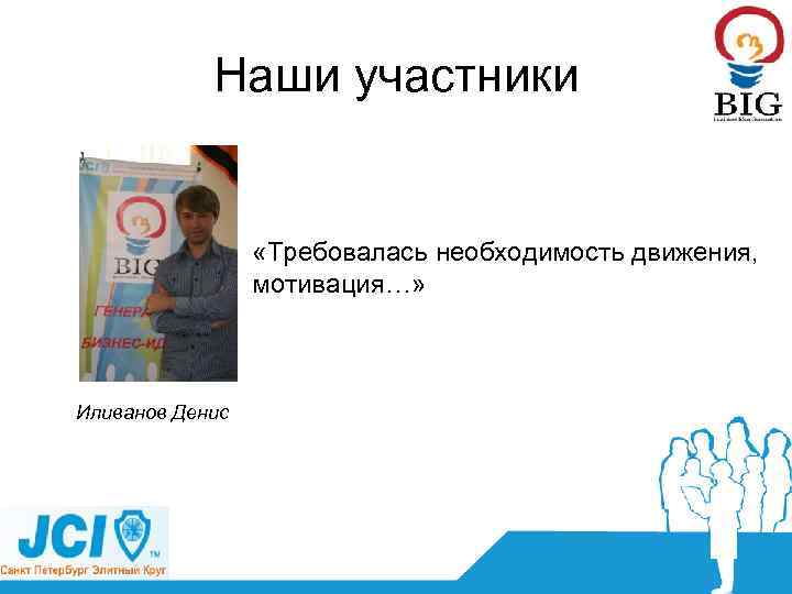 Наши участники «Требовалась необходимость движения, мотивация…» Иливанов Денис 