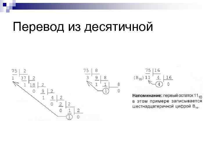 Перевод из десятичной 