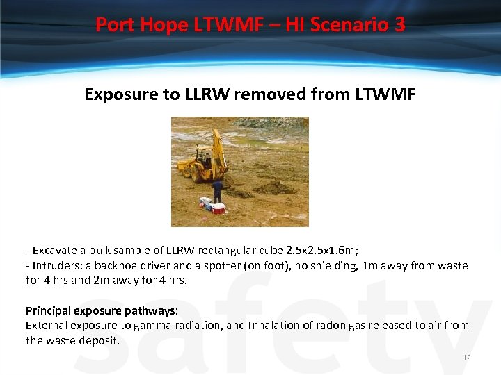 Port Hope LTWMF – HI Scenario 3 Exposure to LLRW removed from LTWMF -