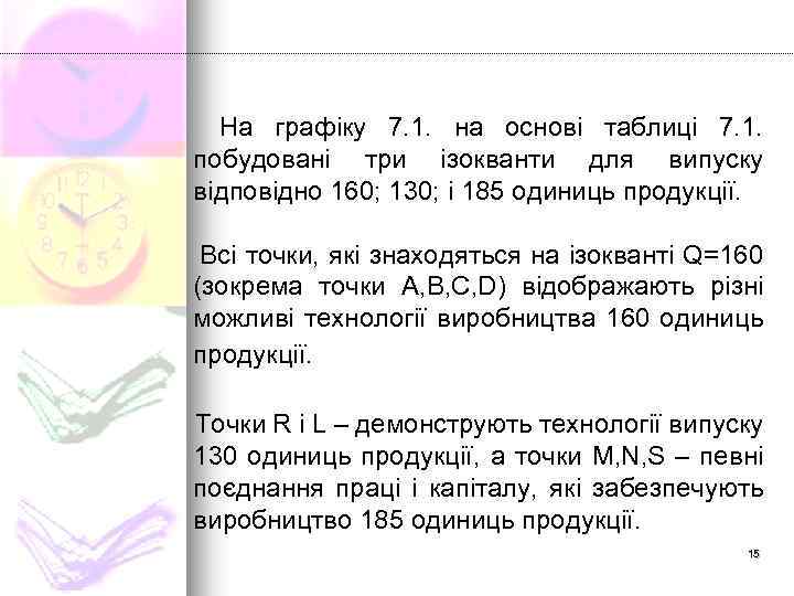 На графіку 7. 1. на основі таблиці 7. 1. побудовані три ізокванти для випуску