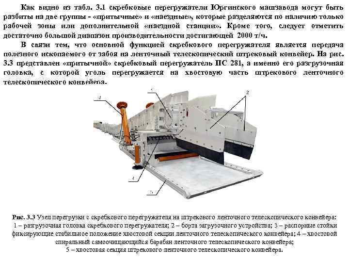 Как видно из табл. 3. 1 скребковые перегружатели Юргинского машзавода могут быть разбиты на