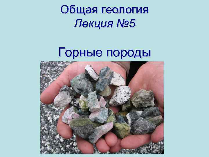 Общая геология Лекция № 5 Горные породы 