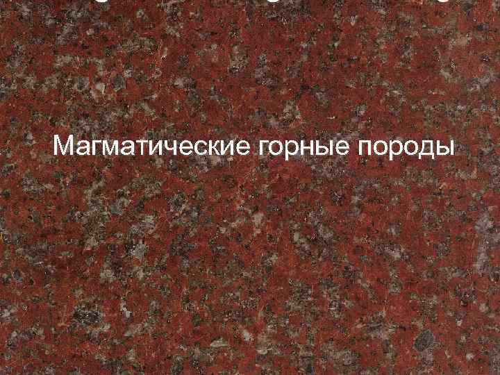 Магматические горные породы 