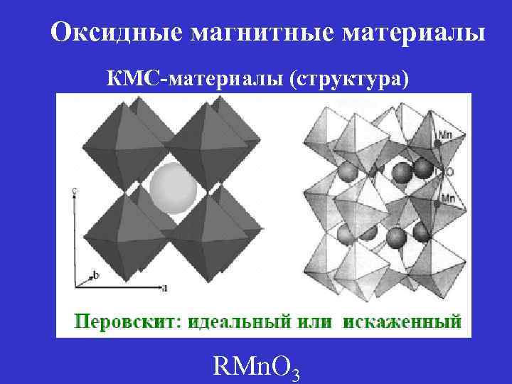 Оксидные магнитные материалы КМС-материалы (структура) RMn. O 3 