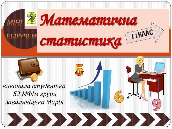 МІНІ Математична КЛАС 11 статистика ПІДРУЧНИК виконала студентка 52 МФІм групи Завальніцька Марія 