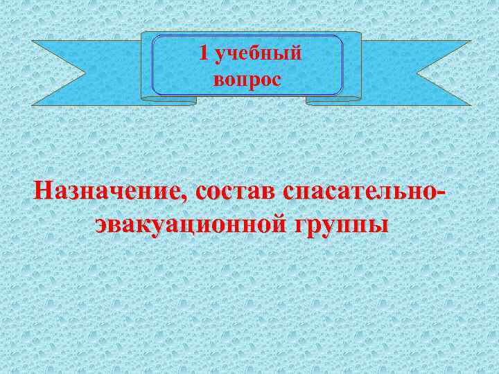 1 учебный вопрос Назначение, состав спасательноэвакуационной группы 
