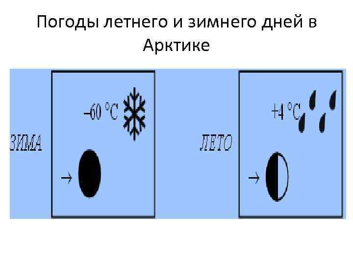 Погоды летнего и зимнего дней в Арктике 