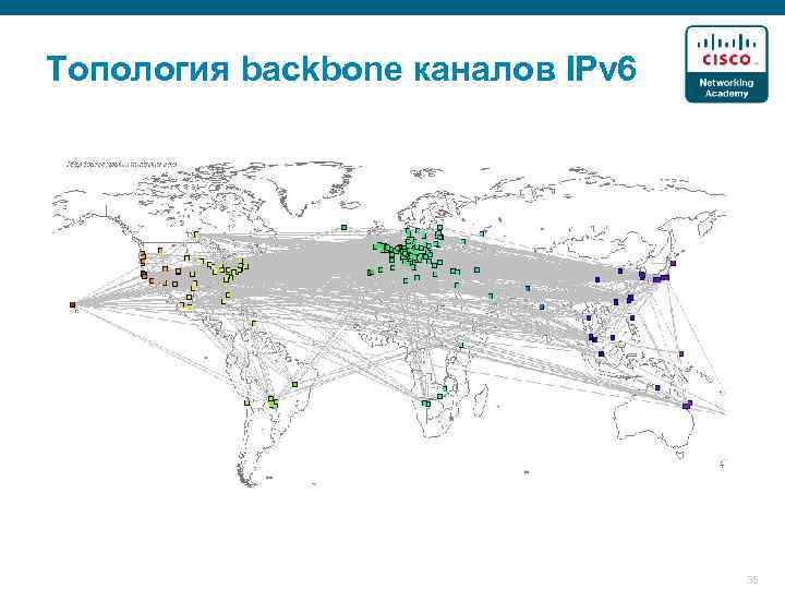 Топология backbone каналов IPv 6 35 