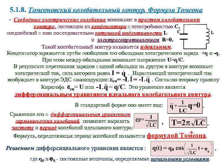 Частота контура формула