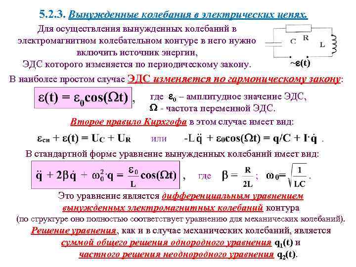 Схема колебательного контура в котором возникают вынужденные электромагнитные колебания