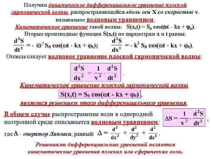 Распространение волн в упругих средах уравнение гармонической бегущей волны 11 класс презентация